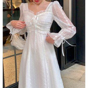 Gentle fairy skirt sweet waist lace dress early autumn Xianqi Sen department sli